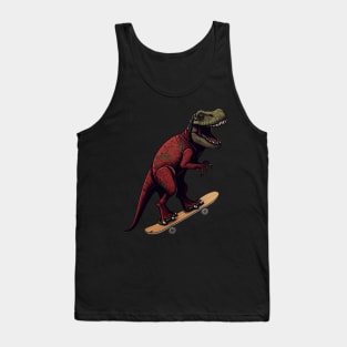 dinosaur skating Trex Tank Top